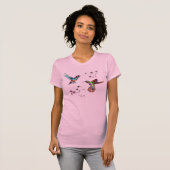T-SHIRT COLIBRIS ORNÉS DE BIJOUX (Devant entier)