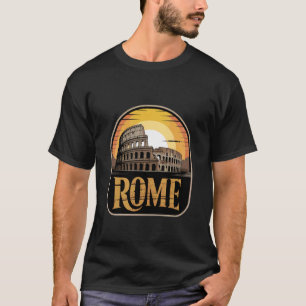T-shirt Colisée de Rome Coucher de Soleil Vintage Italie V