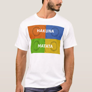 T-shirt Collage d'art pop coloré et message "Hakuna Matata