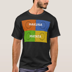 T-shirt Collage d'art pop coloré et message "Hakuna Matata