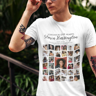 T-shirt Collage de 33 photos personnalisé en mémoire