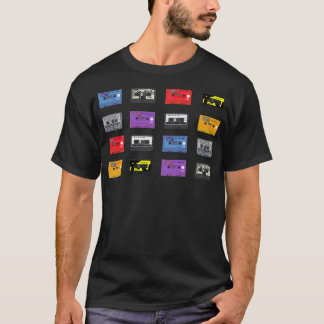T-shirt Collage de cassettes multimixes de musique rétro