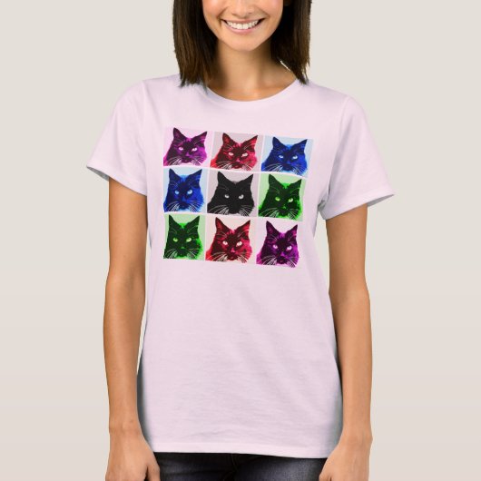 T-shirt collage de chat des 9 vies (Devant)
