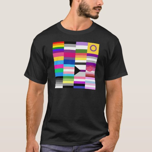 T-shirt Collage de drapeau de fierté de LGBT (Devant)