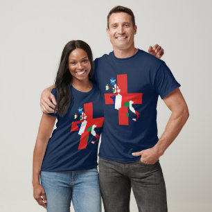 T-shirt Collage de drapeaux européens Rugby Angleterre