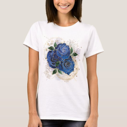 T-shirt Collage de fille - bleu minuit (Devant)