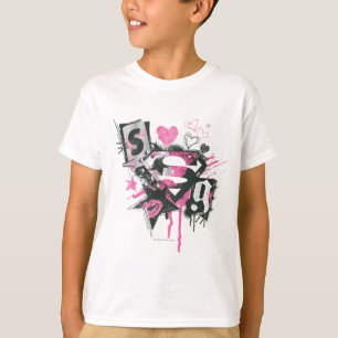 T-shirt Collage de flaques et de griffonnages de Supergirl