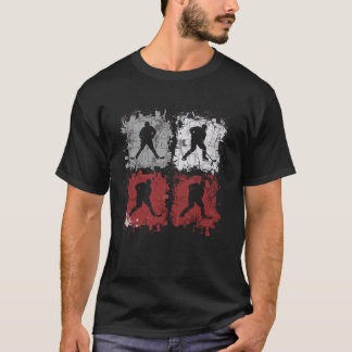 T-shirt Collage de joueur de hockey de style rétro garçons