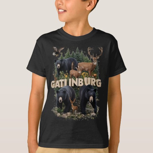 T-shirt Collage de la faune de Gatlinburg (Devant)