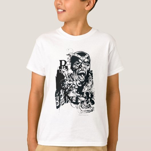 T-shirt Collage de la main noire et du crâne (Devant)