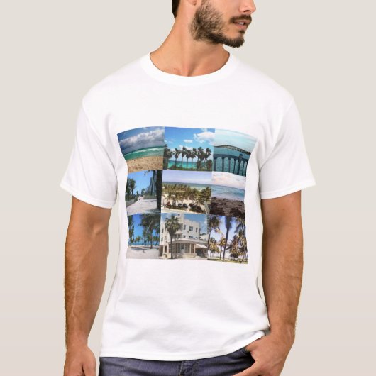 T-shirt Collage de Miami - 50 nuances de bleu (Devant)