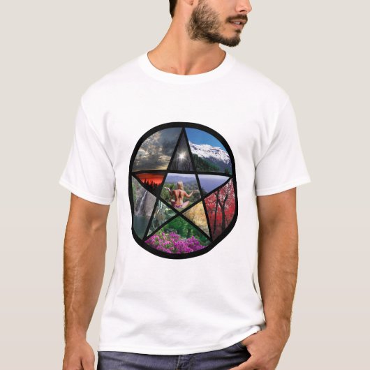 T-shirt Collage de pentagramme (Devant)