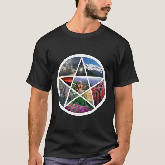 T-shirt Collage de pentagramme blanc (Devant)