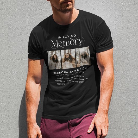 T-shirt Collage de photos commémoratives 'En mémoire d'amo