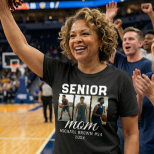 T-shirt Collage de photos de basket-ball de maman senior n