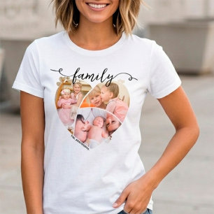 T-shirt Collage de photos de famille personnalisé en forme