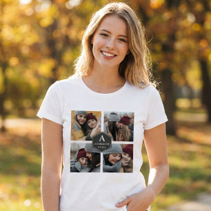 T-shirt Collage de photos de famille Rustique 4 images