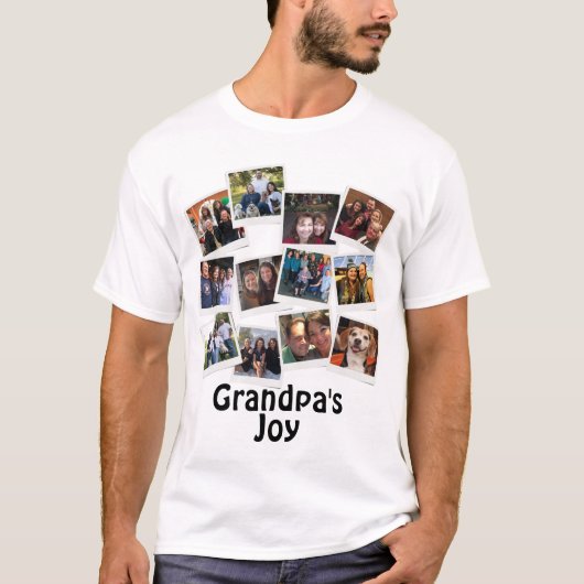T-shirt Collage de photos de grand-père (Devant)