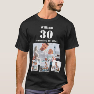 T-shirt Collage de photos de nom d'anniversaire