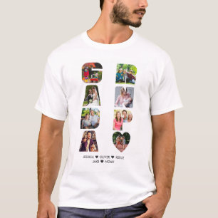 T-shirt Collage de photos PAPA Noms des petits-enfants déc