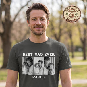 T-shirt Collage de photos personnalisé Meilleur Papa Ever