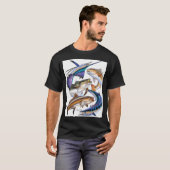 T-shirt Collage de poissons de combat (Devant entier)