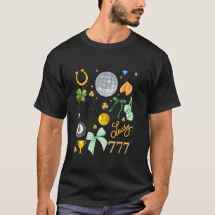 T-shirt Collage de porte-bonheur pour fille chanceuse