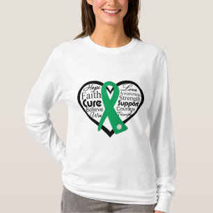 T-shirt Collage de ruban de coeur d'affection hépatique
