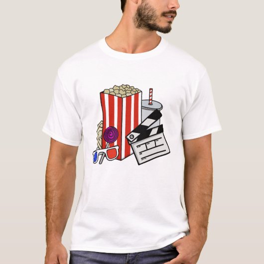 T-shirt Collage de snacks de cinéma rétro (Devant)