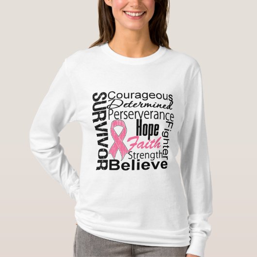 T-shirt Collage de survivant de cancer du sein (Devant)