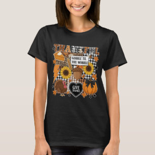 T-shirt Collage de Thanksgiving reconnaissant Rétro Auto
