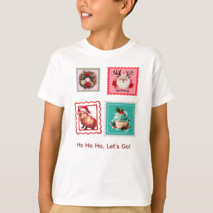 T-shirt Collage de timbres de Noël fantaisiste avec capyba