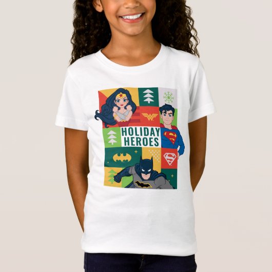 T-Shirt Collage de vacances de la Ligue de la Justice (Devant)