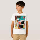 T-shirt Collage de voyage avec des sites touristiques embl (Devant entier)