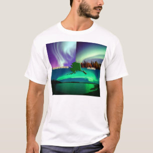 T-shirt Collage des aurores boréales de l'Alaska