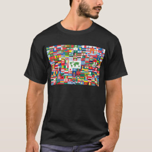 T-shirt Collage des drapeaux de pays de partout dans le