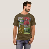 T-shirt Collage des forêts et des arbres sur Brown (Devant entier)