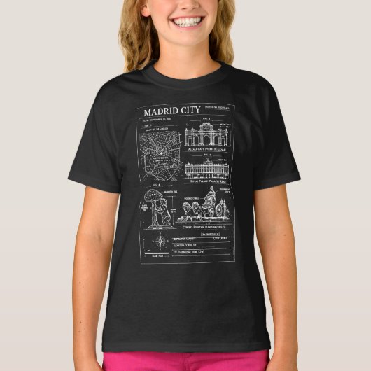 T-Shirt Collage des Monuments de Madrid (Devant)