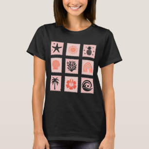 T-shirt Collage des timbres de nature