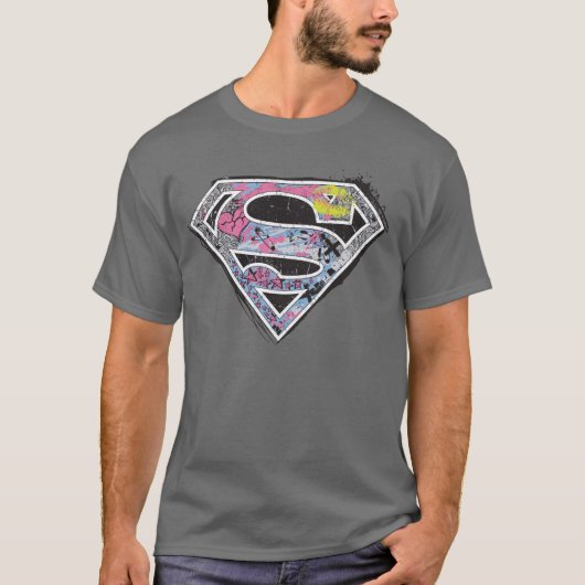 T-shirt Collage du logo Supergirl (Devant)