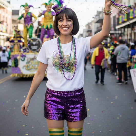 T-shirt Collage éclaboussé Mardi Gras