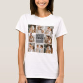 T-shirt Collage familial photo et cadeau gris personnalisé (Devant)