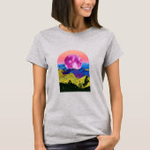 T-shirt Collage paysage de lune rose (Devant)