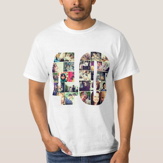 T-shirt Collage photo de 40 chiffres (Devant)