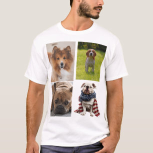T-shirt Collage photo de 4 pour l'amour des chiens