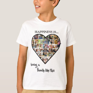 T-shirt Collage photo de cœur   Le bonheur, c'est avoir un