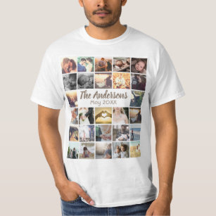 T-shirt Collage photo et texte personnalisé du modèle