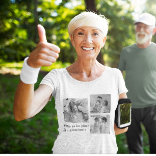 T-shirt Collage Photo Pastel Pink Meilleur grand-mère Pois