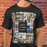 T-shirt Collage photo personnalisé 32<br><div class="desc">Faites votre propre t-shirt photo avec 32 de vos souvenirs d'images chères dans un collage photo moderne style grille avec texte personnalisé.</div>