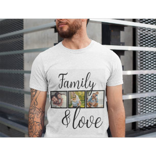 T-shirt Collage photo personnalisé de famille et d'amour